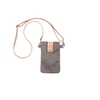 Handytasche Baumwolle grau mit Lederdetails