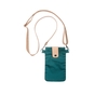 Handytasche Baumwolle petrol mit Lederdetails