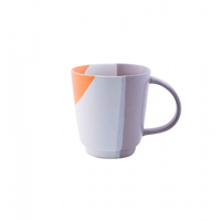 Henkelbecher Thuy weiß / grau / orange