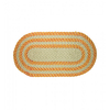 Jute Teppich oval,  orange/ weiß