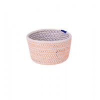 Jutekorb weiß/ orange/ blau M