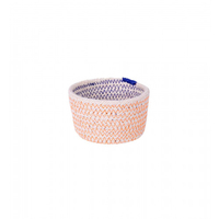 Jutekorb weiß/ orange/ blau S