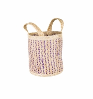 Korb mit Henkel natur/ violett