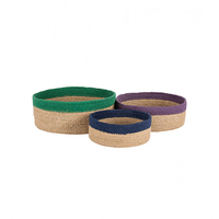 Korb Set grün,  lila,  blau,  3-teilig
