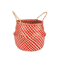Korb zum Tragen und Lagern,  L,  rot gestreift