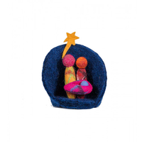 Krippe blau / bunt