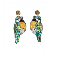 Ohrstecker Vogel grün