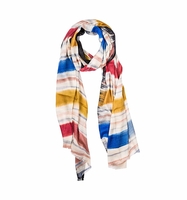 Schal blau / beere / gelb Streifen