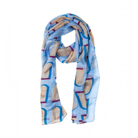 Schal hellblau / beige