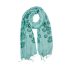 Schal türkis Blattranke