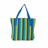 Shopper gestreift blau / grün / gelb - Plastikfrei -