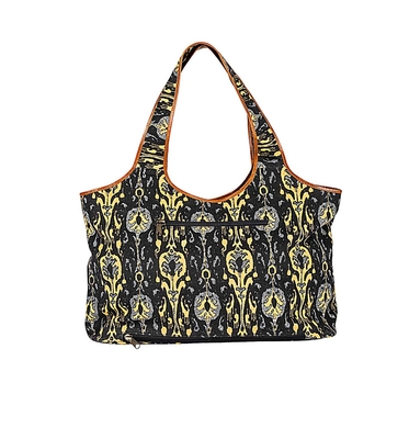 Shopper Ikat schwarz / cognac
