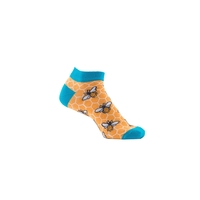 Sneaker Socken Biene,  gelb / türkis,  Gr. 43-46