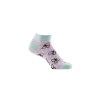Sneaker Socken Biene,  violett / hellblau,  Gr. 43-46