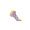 Sneaker Socken Blumen,  violett / gelb,  Gr. 43-46