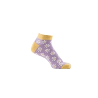 Sneaker Socken Blumen,  violett / gelb,  Gr. 43-46