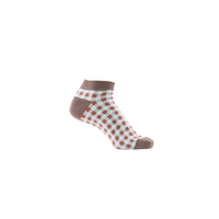 Sneaker Socken Karo,  hellblau / braun,  Gr. 43-46