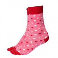 Socken Punkte rot / pink,  Größe 39-42