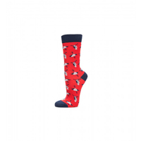 Socken rot Vögel Gr. 42-45
