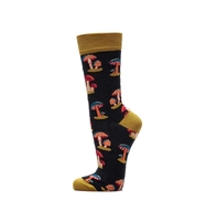 Socken schwarz / senf Pilze Gr. 35-38