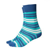 Socken Streifen blau / türkis,  Größe 35-38