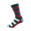 Socken Streifen graublau / rot Größe 39-42