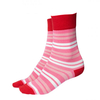 Socken Streifen rot / pink,  Größe 35-38