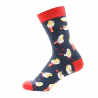 Socken Vogel blau / rot Gr. 43-46