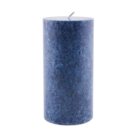 Stumpenkerze dunkelblau,  Ø 7, 5 cm,  marmoriert M