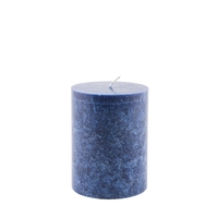 Stumpenkerze dunkelblau,  Ø 7, 5 cm,  marmoriert S