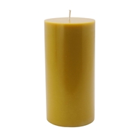 Stumpenkerze glatt senf M,  Ø 7, 5 cm