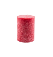 Stumpenkerze rot,  Ø 7, 5 cm,  marmoriert S