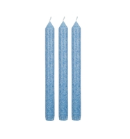 Tafelkerze hellblau marmoriert 3er Set