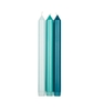Tafelkerzen blau 3er Set,  glatt / gemischt