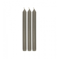 Tafelkerzen glatt S/3 grau