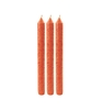Tafelkerzen marmoriert dunkelorange 3er Set