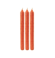 Tafelkerzen marmoriert dunkelorange 3er Set