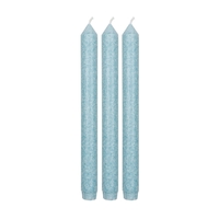 Tafelkerzen marmoriert eisblau 3er Set