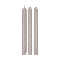 Tafelkerzen marmoriert hellgrau 3er Set