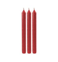 Tafelkerzen marmoriert rot 3er Set