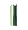 Tafelkerzen petrol / tannengrün / salbei,  3er Set