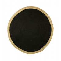 Teppich schwarz mit hellem Rand,  groß