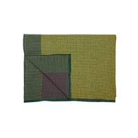 Tischdecke grün/ aubergine/ senfgelb