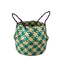 Trage- und Lagerkorb Hahnentritt grün / natur,  Ø 35 cm
