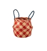 Trage- und Lagerkorb Hahnentritt rot / natur,  Ø 25 cm