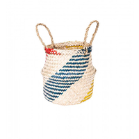 Trage- und Lagerkorb natur/ rot/ blau/ gelb L