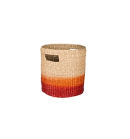 Tragekorb natur / rot,  Ø 25 cm