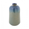 Vase Keramik blau/ beige gesprenkelt L