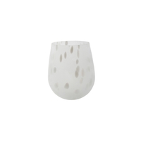 Windlicht Glas M weiß matt