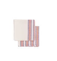 Wischtücher 2er Set weiß / orange / violett - Plastikfrei -